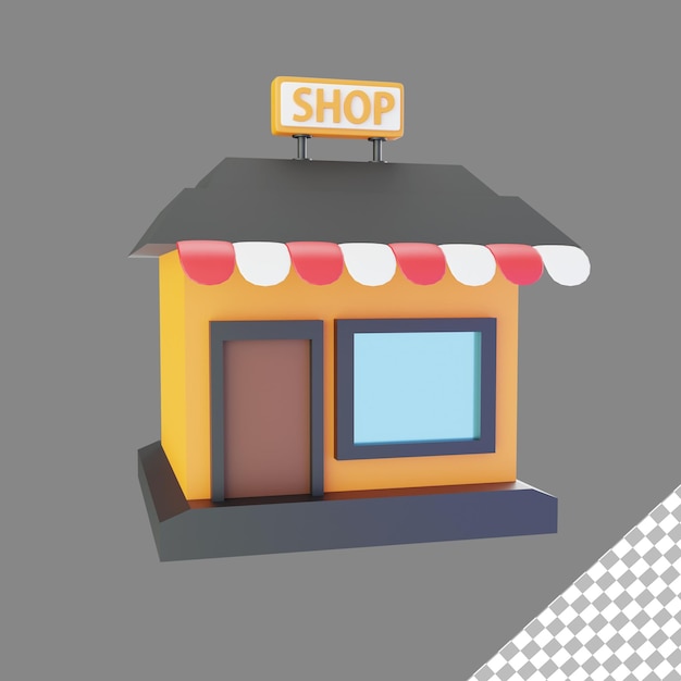 Icon 3d illustratie store gratis psd