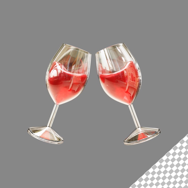 PSD icon 3d illustration couple drink free psd