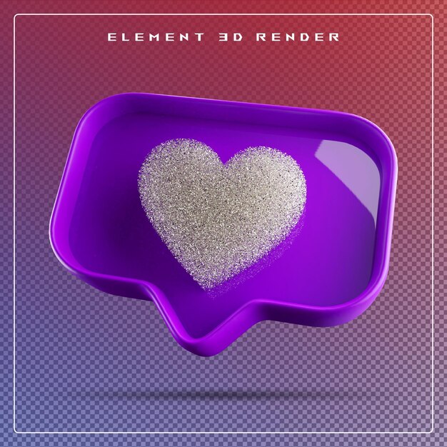 Icon 3d love purple