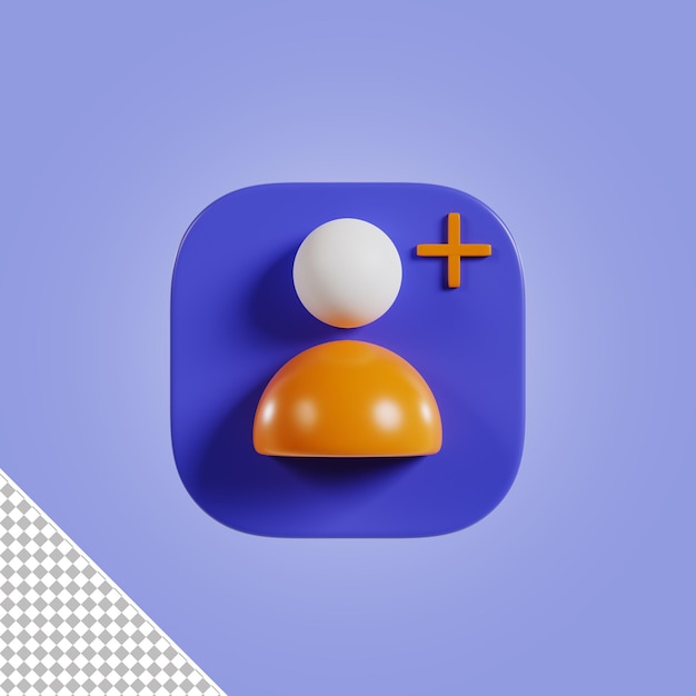 PSD .icon 3d render aggiungi amico