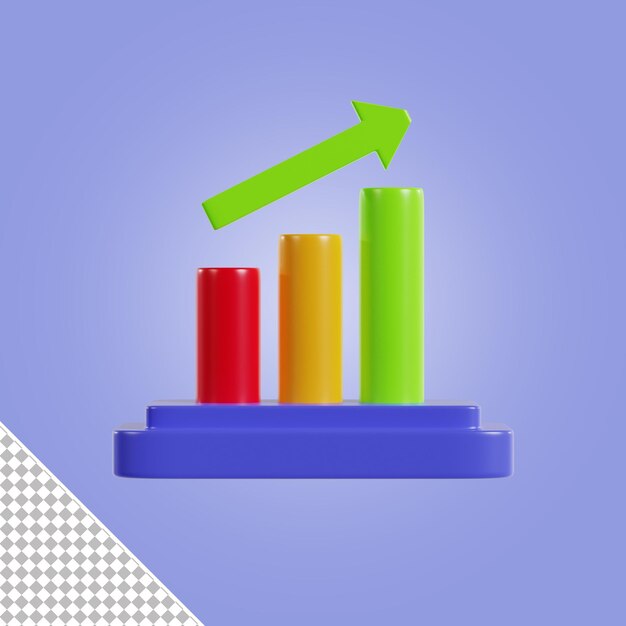 PSD icona analisi del grafico di rendering 3d