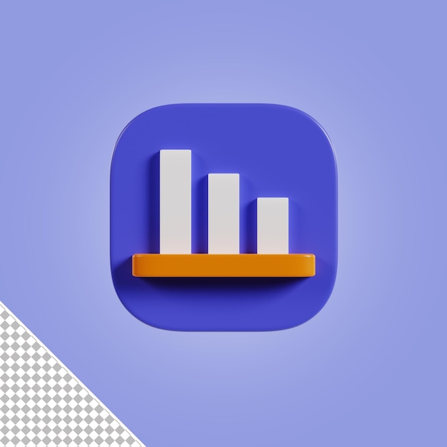 Premium PSD | Icon 3d rendering growth chart
