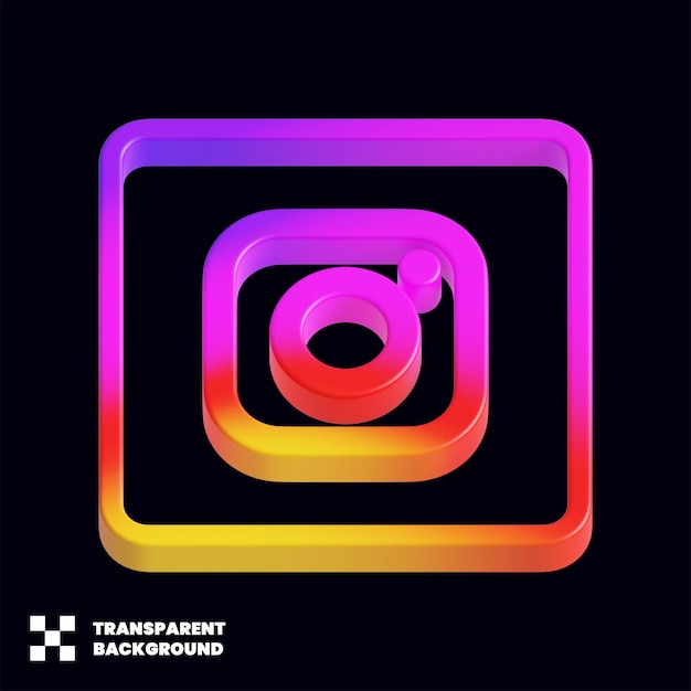 PSD icon 3d van de sociale media van instagram