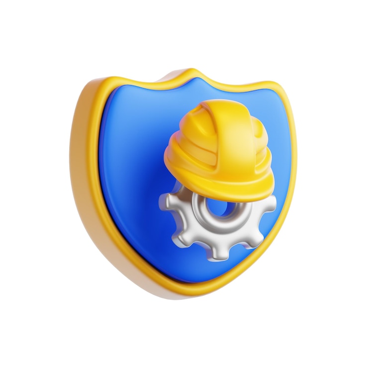 PSD icon 3d van het symbool van de arbeidsverzekering