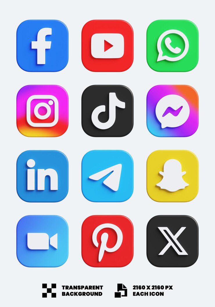 Icon 3D voor sociale media