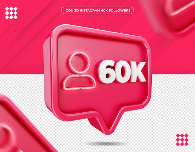 Icona 60k follower su instagram design