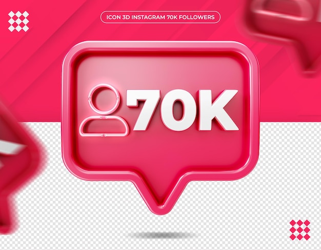 Icona 70k seguaci su instagram design