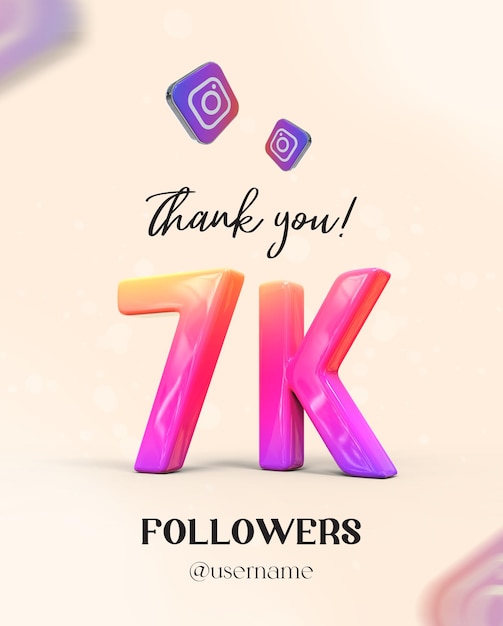 PSD icon 7k followers on instagram design