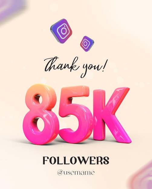 Icon 85k followers on instagram design