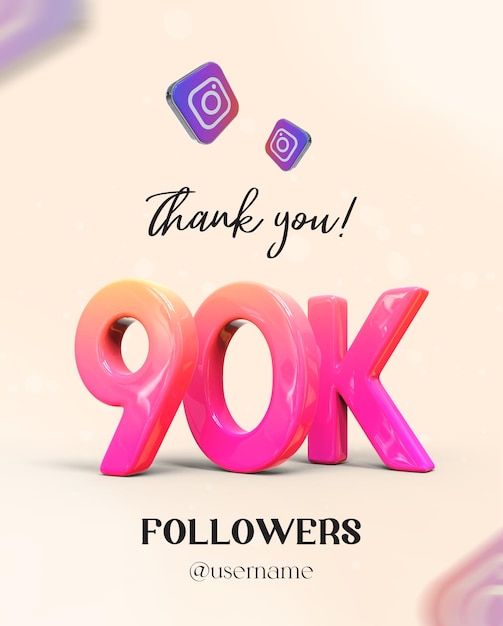 Icon 90k followers on instagram design