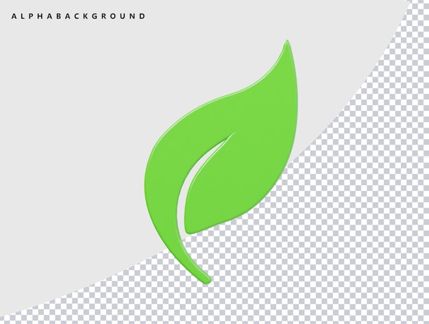 Icon blad 3d render illustratie