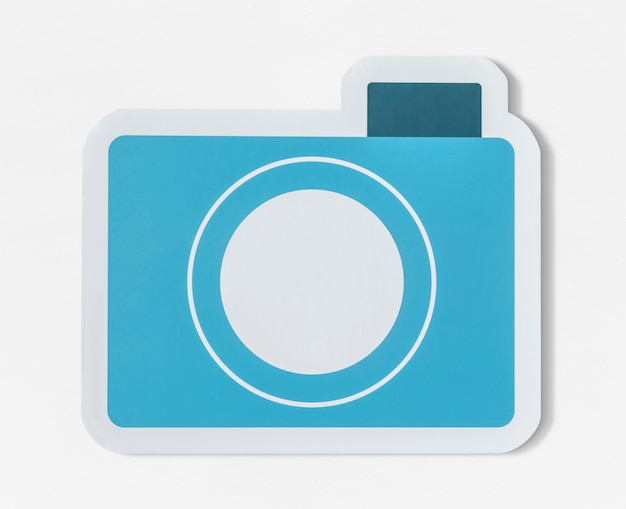 Icon of blue paper camera