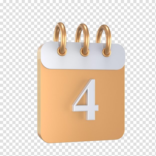 icon calendar number 3d rendering