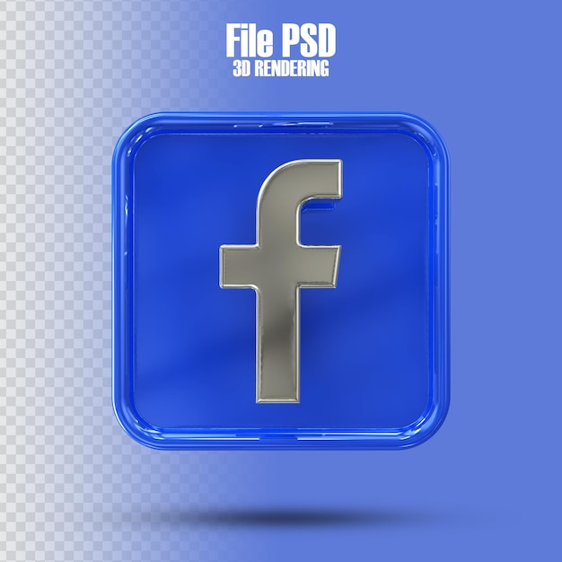 PSD Значок facebook 3d-рендеринга