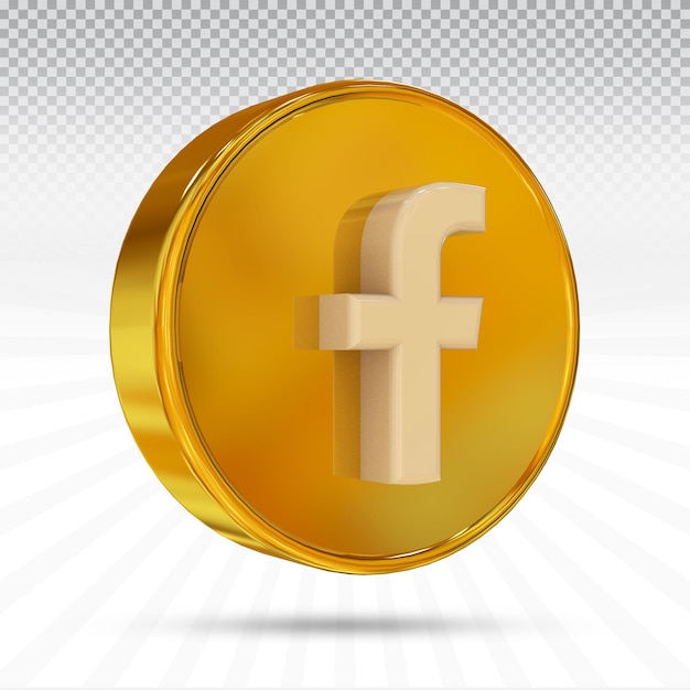 PSD アイコンフェイスブックソーシャルメディアアイコンモダンなスタイルのカラーゴールドのロゴ
