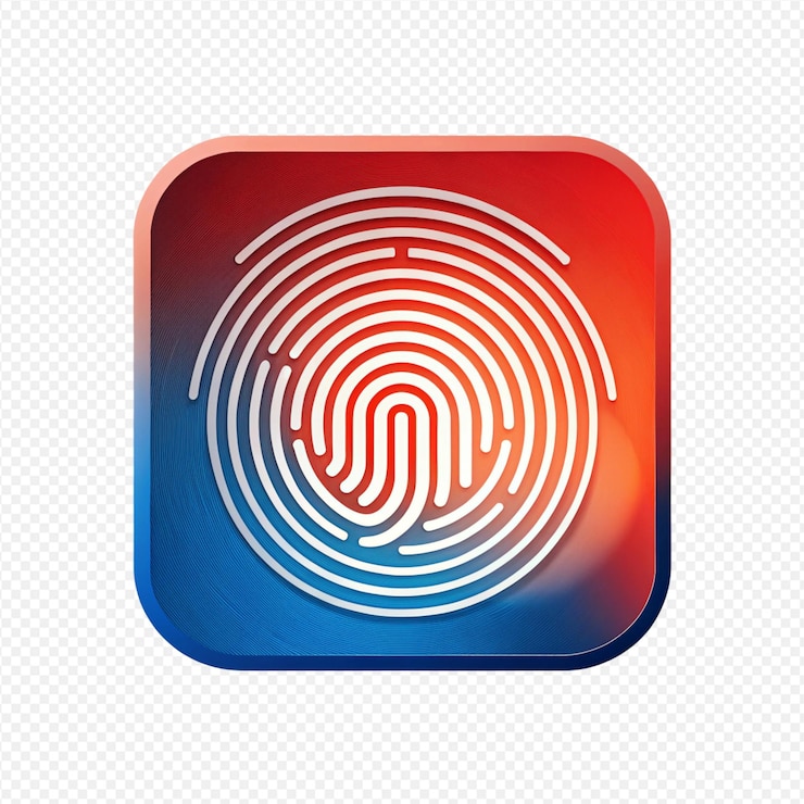 PSD icon of a fingerprint scanner