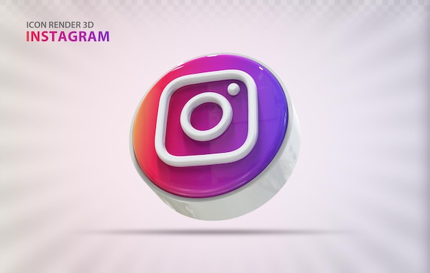 아이콘 Instagram 3d 렌더링 개념