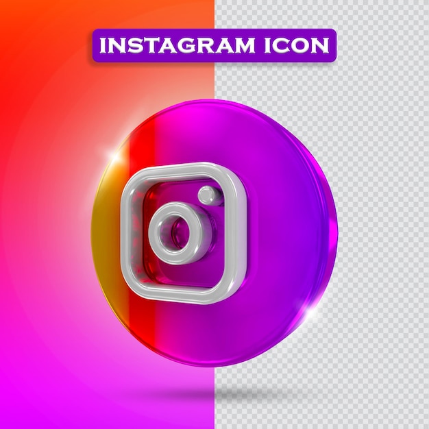 PSD icona instagram 3d rendering