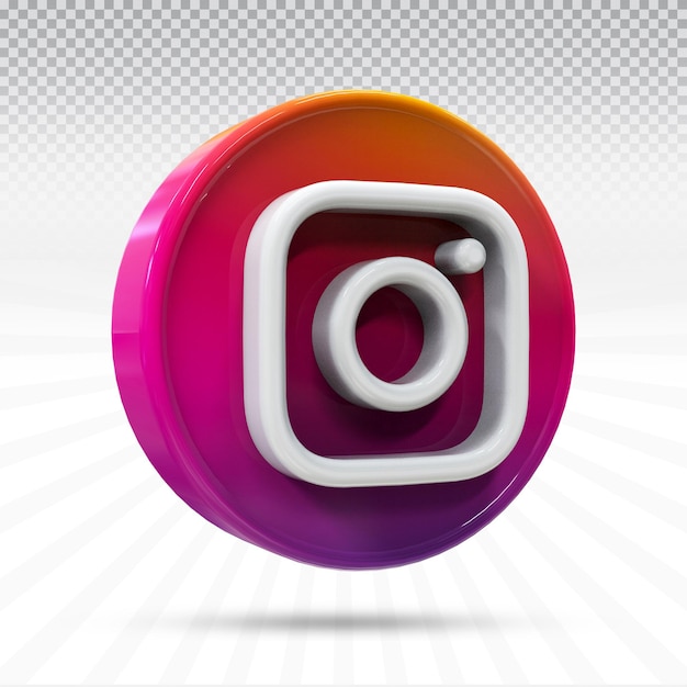 Icon instagram 3d social media icons logos in modern style