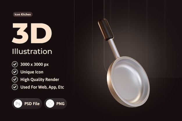 PSD icona cucina, design 3d in teflon