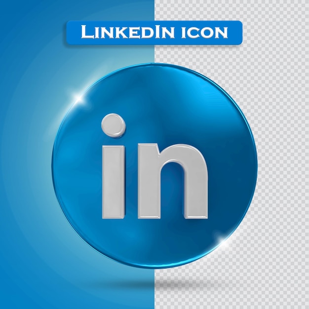 PSD Значок linkedin 3d-рендеринга