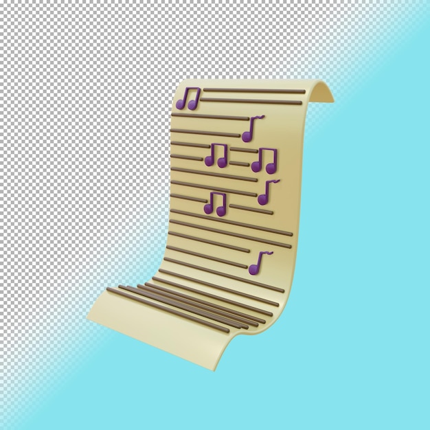icon lyric song in 3d render