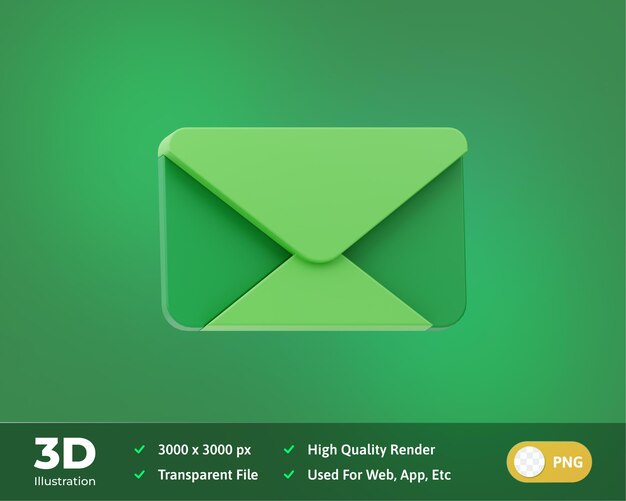 PSD icon mail 3d illustration