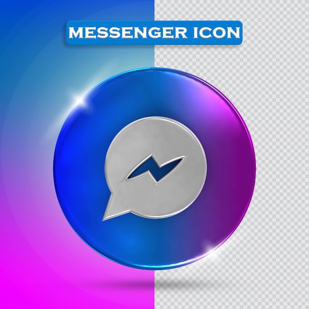 PSD rendering 3d di icona messenger