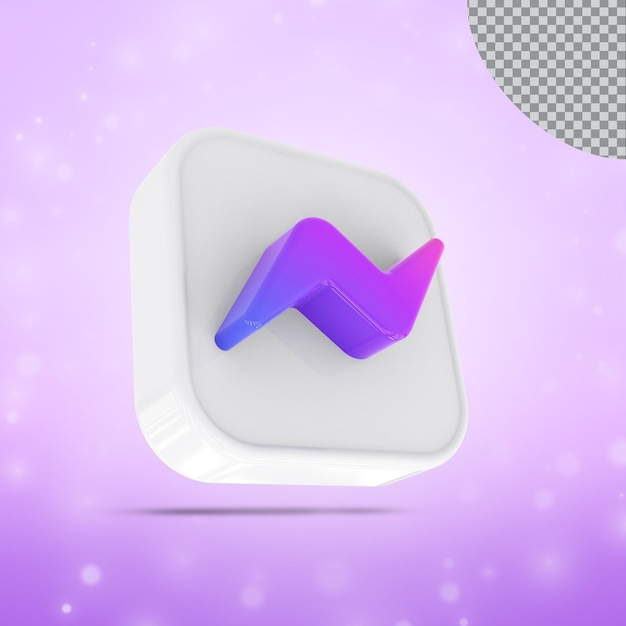 Icona messenger 3d social media icone logo collezione in stile moderno