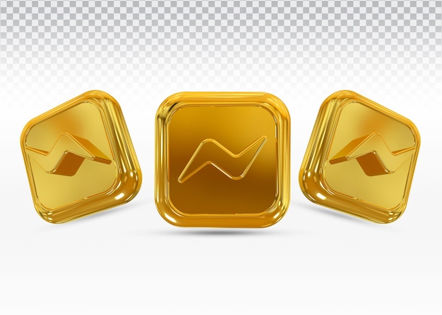 icon messenger gold social media logos in modern style