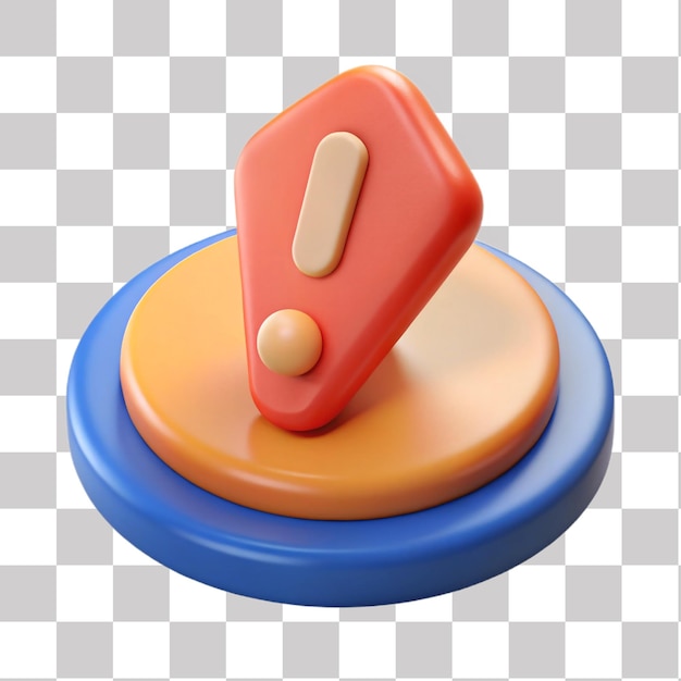 Icon met 3D-uitroepteken