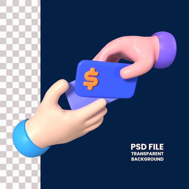 PSD icon met een 3d-illustratie van cash on delivery