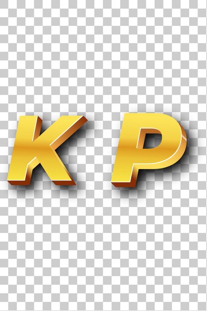 PSD icon met gouden kp-logo op een geïsoleerde witte achtergrond transparent