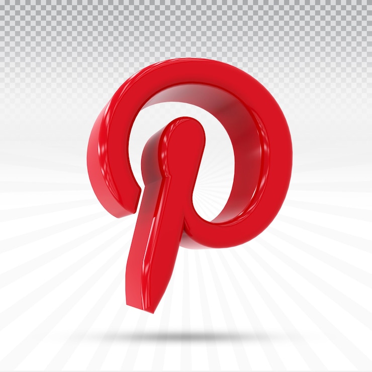 PSD значок pinterest 3d значки социальных сетей логотипы в современном стиле