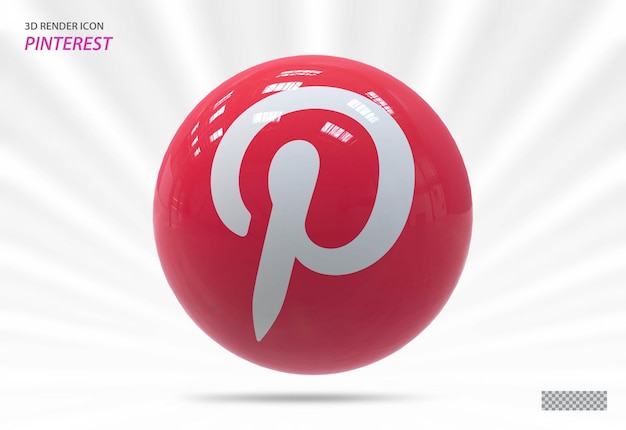 Icona pinterest social media 3d