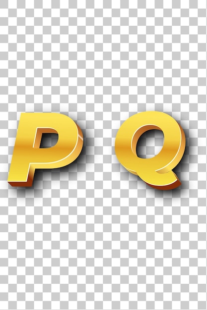 PSD icon pq gold met geïsoleerde witte achtergrond transparent