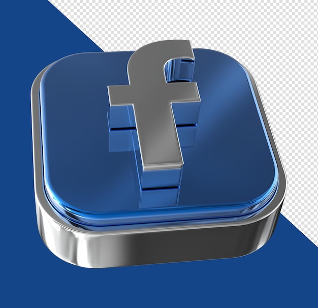 Icon social media facebook 3d rendering