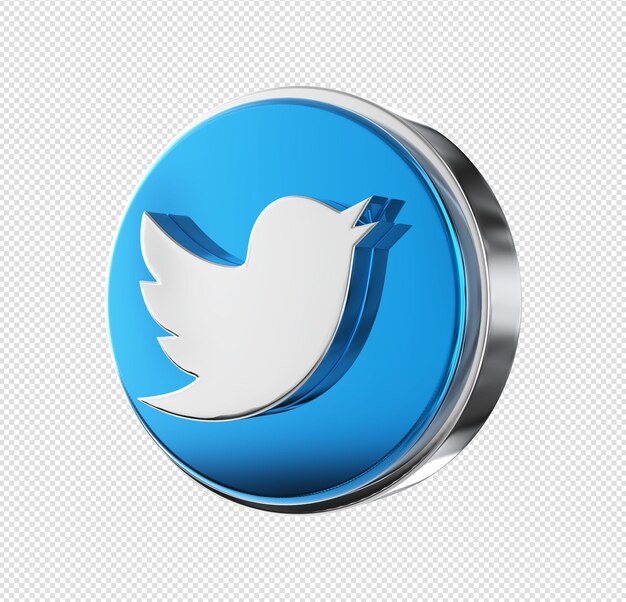 PSD icon social media twitter 3d rendering