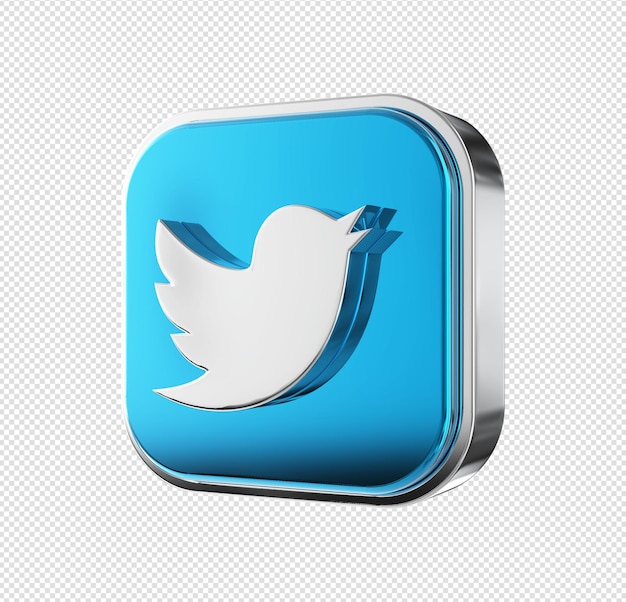 PSD icon social media twitter 3d rendering