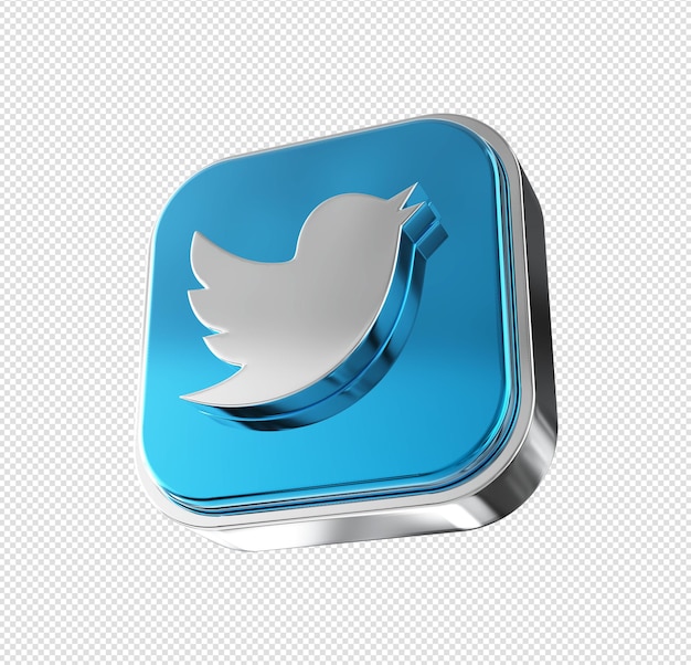 Icon social media twitter 3d rendering