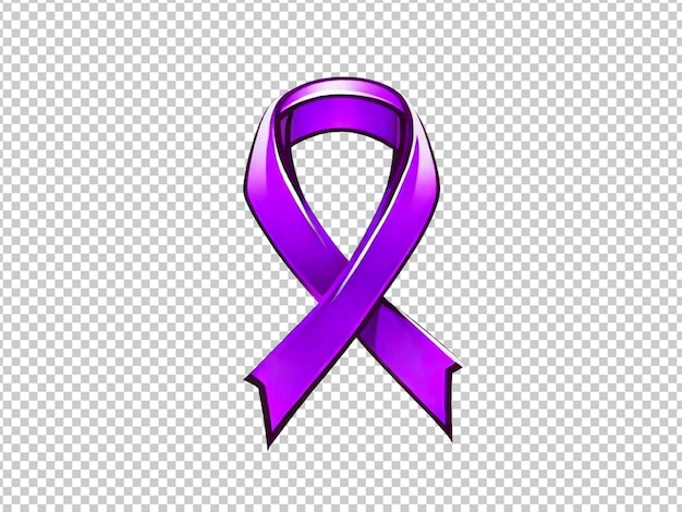 PSD icon symbol of struggle and awareness purple ribbon