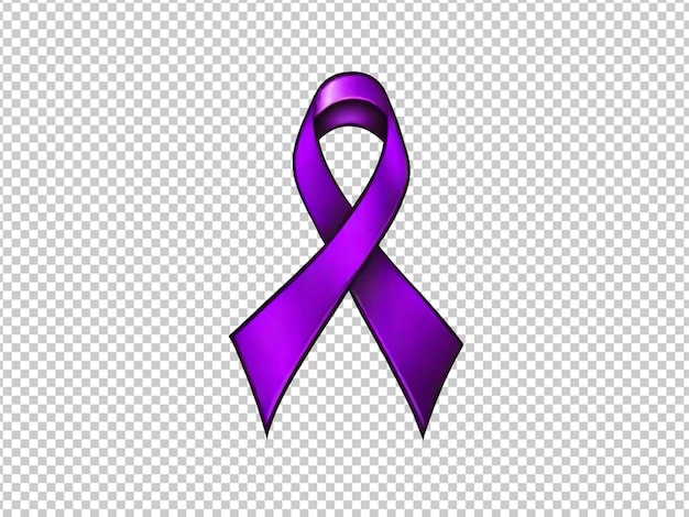Icon symbol of struggle and awareness purple ribbon