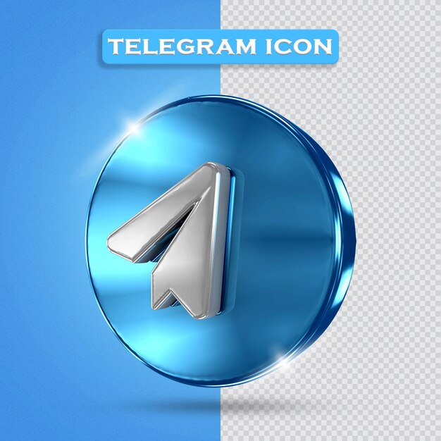 Rendering 3d di telegramma icona