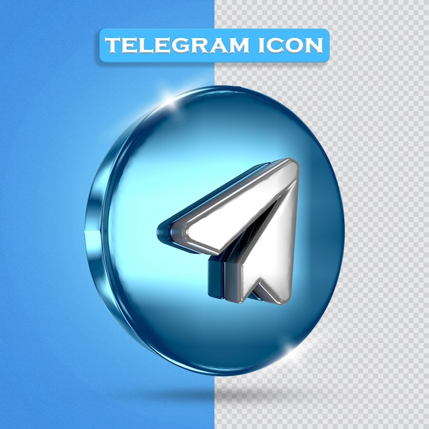 Icon telegram 3d rendering