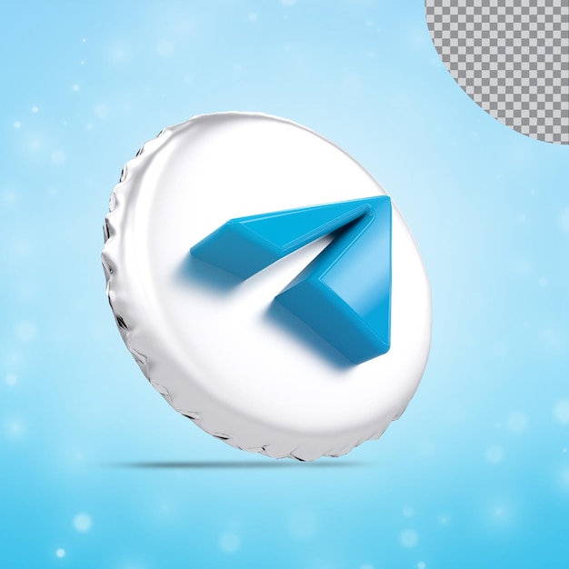PSD icon telegram 3d social media iconen logo's in moderne stijl