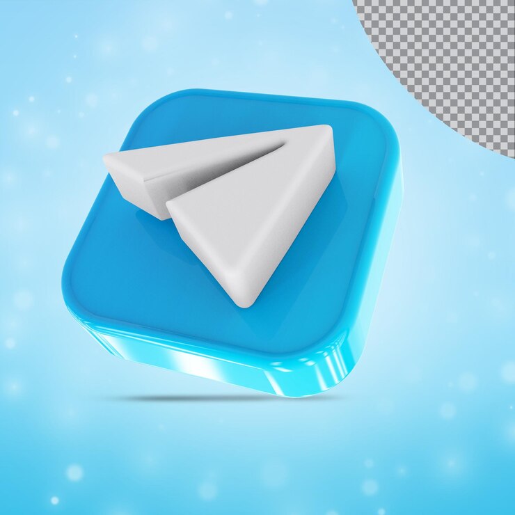 PSD icon telegram 3d social media icons logo collection