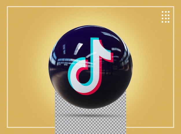 Icon TikTok circle 3d