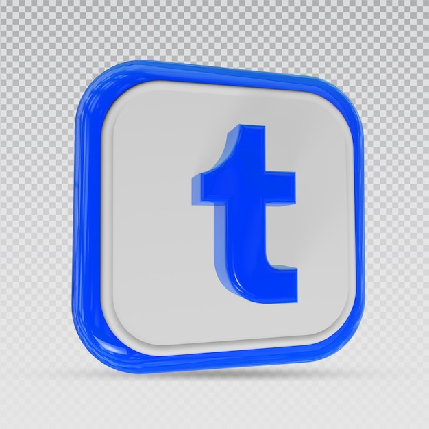 PSD icon tumblr style blue left logo in modern  for social media
