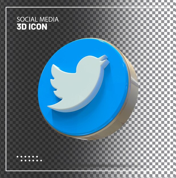 Иконка twitter 3d рендеринг