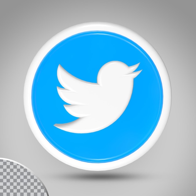 PSD icon twitter 3d square